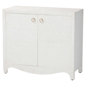 bali & pari Ximena Grasscloth Storage Cabinet - 2-Door Woven Accent Cabinet with Gold Ring Pulls for Living Room, Bedroom, or Entryway